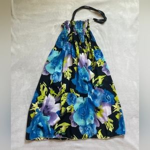 Floral Coverup Beach Dress Halter Top